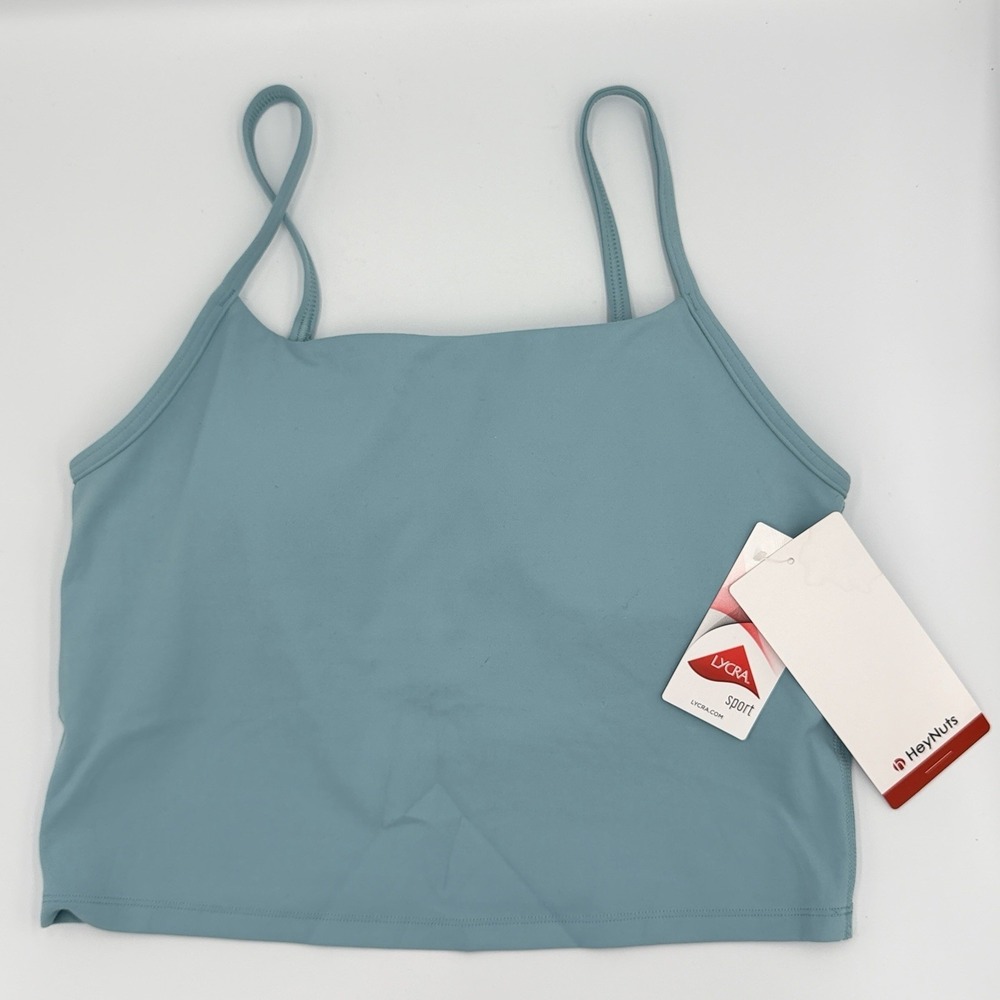 HeyNuts Longline Sports Bra M 8/10 Sea Breeze NWT Yoga Pilates Athleisure